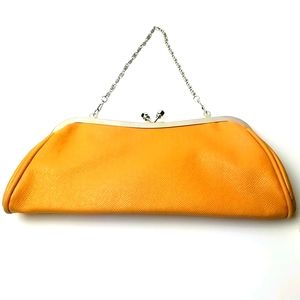 Bijoux Terner Tan Clutch with silver hardware